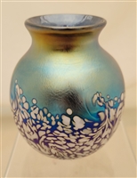 Elaine Hyde Small Round Blue Confetti Bud Vase