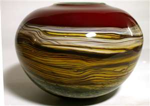 Daniel Gartner and Steven Blade Hand Blown Medium Red Glass Sphere