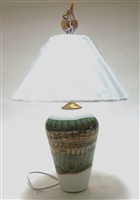 Gartner Blade White Sage Hand Blown Glass Table Lamp