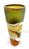 Gartner Blade Tangerine Lime Cone Glass Satin Vase