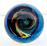 The Glass Eye Emerald Sky Fireball Paperweight