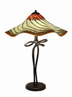 Joel Bless Woodlands Fluted Spiral  Hand Blown GlassTable lamp