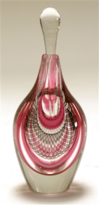 l Hermann Gina Lunn Ruby Pink veiled Perfume Bottle