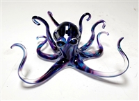 Michael Hopko Medium Twilight  Blown Glass Octopus Sculpture