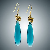 Judy Bliss London Blue Quartz Pendant and Pyrite Earrings