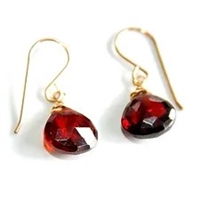 Judy Brandon Heart Shaped Garnet Gold Filled  Earrings