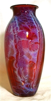 Josh Simpson Hand Blown Red New Mexico Glass Vase