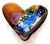 Karen Ehart Fused Glass Amber Crazy Heart Bowl
