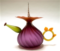 Bob and Laurie Kliss Teapot Hyacinth/Aurora Gold, Black and White