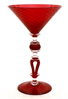 Kenny Pieper Hand Blown Red Martini Glass