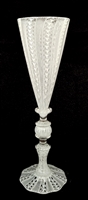 Kenny Pieper Hand Blown White Cane Champagne Flute