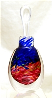 Loretta Eby Hand Blown Glass Blue Ruby Aurora Perfume