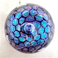 Tim Lazer Cobalt Blue Dichroic Paperweight