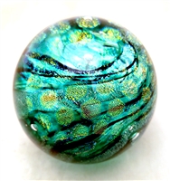 Tim Lazer Emerald Green Dichroic Paperweight