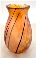 Tim Lazer Hand Blown Mini Amber fumed Glass Vase