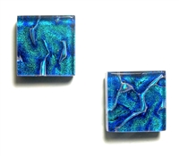 Michele McManus Turquoise Blue Swirl Dichroic Cufflinks