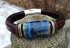 Olive Parker Blue Prairie Leather Bracelet