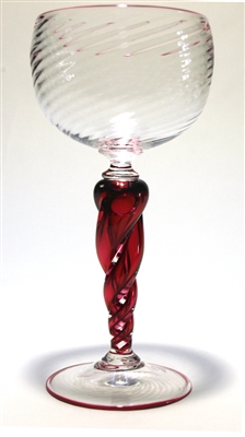 Ralph Mossman and Mary Mulvaney Red Optic Wine Goblet