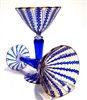 Ralph Mossman and Mary Mulvaney one of a kind Blue and gold martini glass