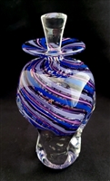 Ralph Mossman and Mary Mulvaney Large Purple Blue Light Blue Wave Perfume Bottle