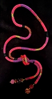 Sher Berman Pink/Purple Crochet Lariat Necklace