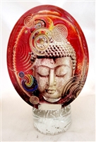 Susan Gott Oval Red Buddha Sculpture