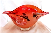 Susan Gott Hand Blown Glass Cherry Red Celestial Bowl