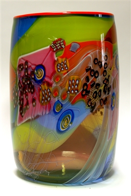 Wes Hunting Hand Blown Glass Medium Colorfield Cyclinder