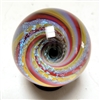 Filip Vogelpohl 1 1/2"  Red, Gold, and  Blue Dichro Vortex Glass Marble