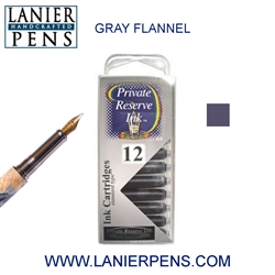 Private Reserve Gray Flannel 12 Pack Cartridge Fountain Pen Ink C14 - Lanier Pens