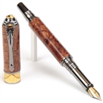 Art Deco Fountain Pen - Afzilia Snakeskin by Lanier Pens, lanierpens, lanierpens.com, wndpens, WOOD N DREAMS, Pensbylanier