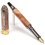 Art Deco Fountain Pen - Maple Burl by Lanier Pens, lanierpens, lanierpens.com, wndpens, WOOD N DREAMS, Pensbylanier