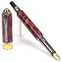 Art Deco Fountain Pen - Red Maple Burl by Lanier Pens, lanierpens, lanierpens.com, wndpens, WOOD N DREAMS, Pensbylanier