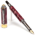 Art Deco Fountain Pen - Red Maple Burl by Lanier Pens, lanierpens, lanierpens.com, wndpens, WOOD N DREAMS, Pensbylanier