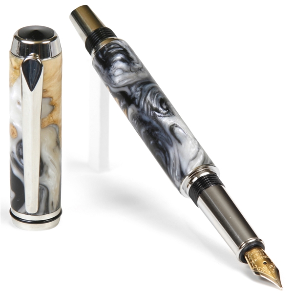 Baron Fountain Pen - Black Pearl by Lanier Pens, lanierpens, lanierpens.com, wndpens, WOOD N DREAMS, Pensbylanier