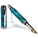 Baron Fountain Pen - Turquoise Box Elder Burl by Lanier Pens, lanierpens, lanierpens.com, wndpens, WOOD N DREAMS, Pensbylanier