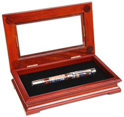 Fancy Rosewood Gift Box with Glass Display Top