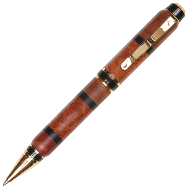 Cigar Twist Pen - Ambonya Burl, Red & Brown Mallee Burl with Ebony Inlays by Lanier Pens, lanierpens, lanierpens.com, wndpens, WOOD N DREAMS, Pensbylanier