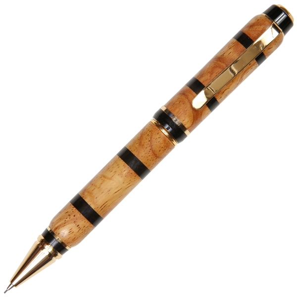 Cigar Twist Pencil - Ambonya Burl with Ebony Inlays by Lanier Pens, lanierpens, lanierpens.com, wndpens, WOOD N DREAMS, Pensbylanier