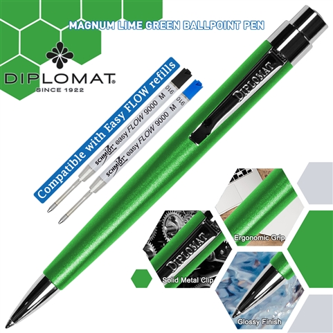 Diplomat Magnum Ball Point Pen - Lime Green