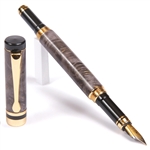 Classic Fountain Pen - Black & Gray Maple Burl by Lanier Pens, lanierpens, lanierpens.com, wndpens, WOOD N DREAMS, Pensbylanier