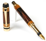 Classic Elite Fountain Pen - Cocobolo with Yellow Box Elder Inlays