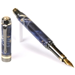 Elite Fountain Pen - Blue Box Elder by Lanier Pens, lanierpens, lanierpens.com, wndpens, WOOD N DREAMS, Pensbylanier