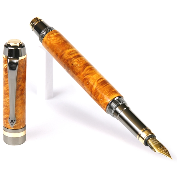 Elite Fountain Pen - Yellow Box Elder by Lanier Pens, lanierpens, lanierpens.com, wndpens, WOOD N DREAMS, Pensbylanier