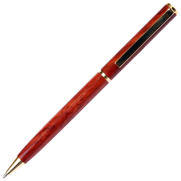 Budget Friendly Rose Wooden Slim Ballpoint Pen with Black Medium Tip Point Refill By Lanier Pens