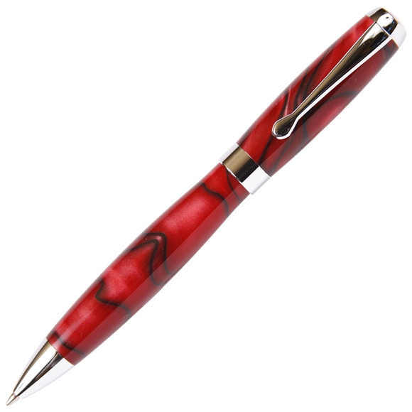 Red & Black Marbleized Gloss Body Ballpoint Pen by Lanier Pens