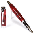 Red & Black Marbleized Gloss Body Fountain Pen by Lanier Pens