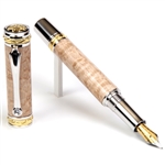 Majestic Fountain Pen - Birds Eye Maple by Lanier Pens, lanierpens, lanierpens.com, wndpens, WOOD N DREAMS, Pensbylanier