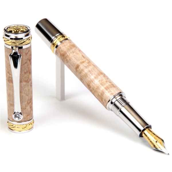 Majestic Fountain Pen - Birds Eye Maple by Lanier Pens, lanierpens, lanierpens.com, wndpens, WOOD N DREAMS, Pensbylanier