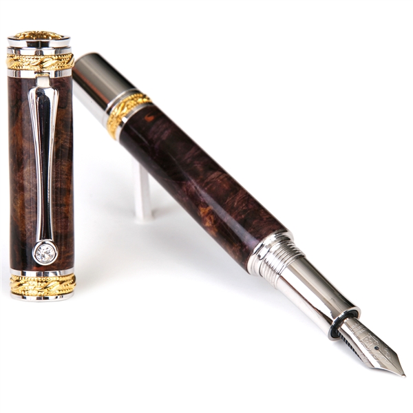 Majestic Fountain Pen - Purple Maple Burl by Lanier Pens, lanierpens, lanierpens.com, wndpens, WOOD N DREAMS, Pensbylanier